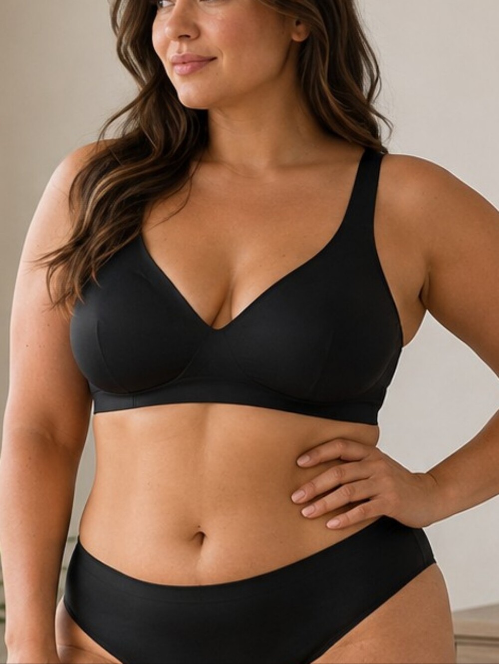 Knix Seamless Wireless Bra Black XL++ V-Neck